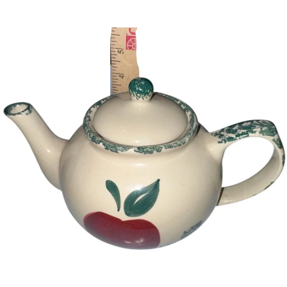 Vintage YesterYears Apple Teapot Marshall TX Studio Pottery Signed USA Folk Art